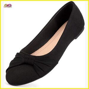 Faux Suede Ballet Flats Slip On Comfortable Dressy Round Toe Walking Shoes